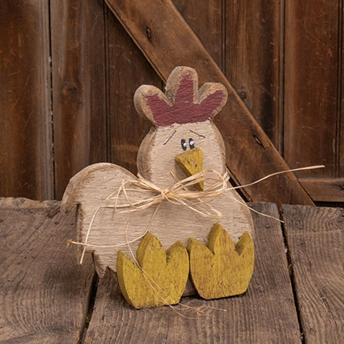 Wooden Sitting Chicken