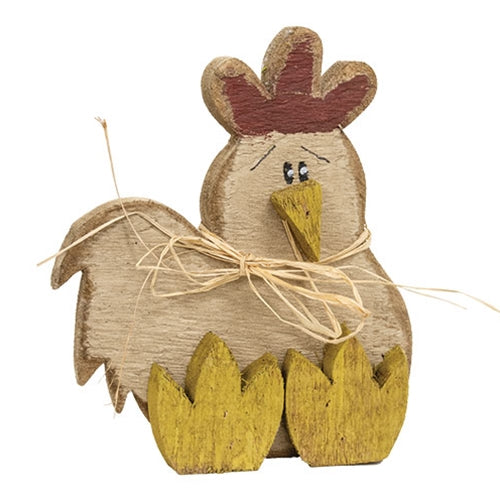 Wooden Sitting Chicken