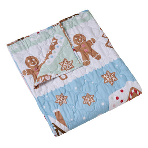 Gingerbread Lane Pastel Quilted Throw
