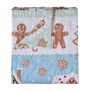 Gingerbread Lane Pastel Quilted Throw