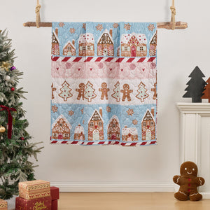 Gingerbread Lane Pastel Quilted Throw
