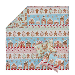 Gingerbread Lane Pastel Quilt Set