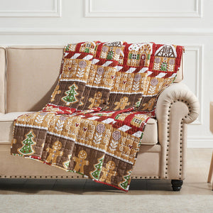 Gingerbread Lane Quilted Throw