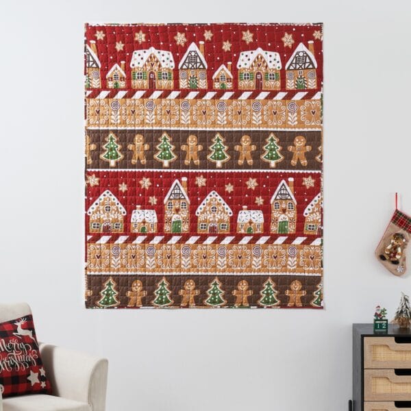 Gingerbread Lane Quilted Throw