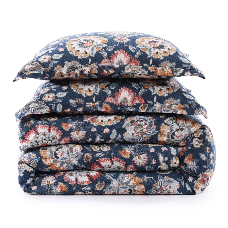 Derby Washable Linen Blend Comforter/ Duvet Cover Set