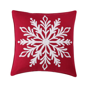 Red Snowflake Decorative Pillow