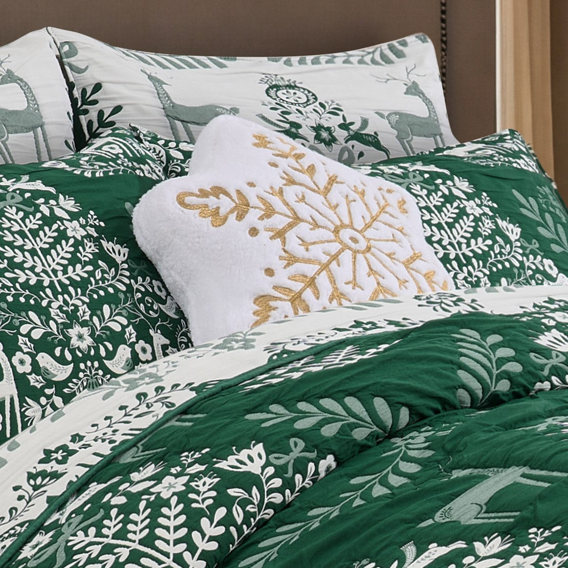 White Snowflake Decorative Pillow