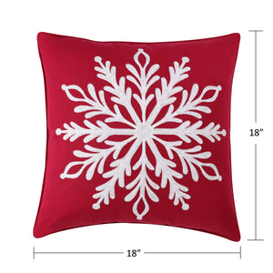 Red Snowflake Decorative Pillow