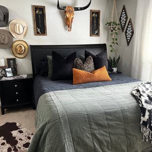 Stonewashed Garment Dyed Cotton Coverlet