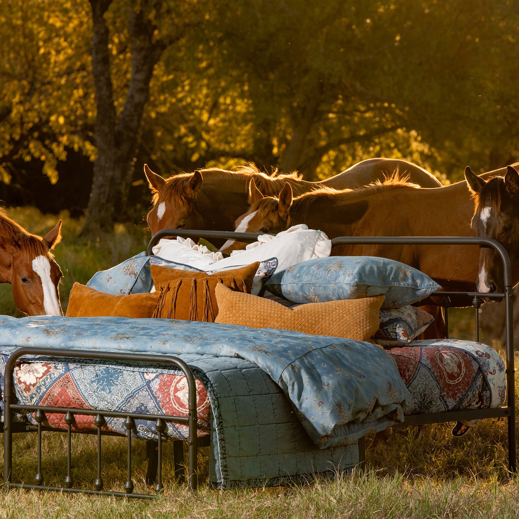 Stonewashed Denim Quilt Set