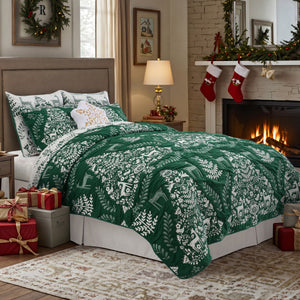 Noella Green Matelasse Coverlet Set