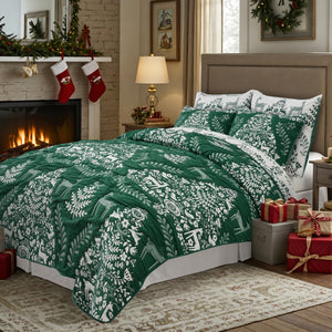 Noella Green Matelasse Coverlet Set