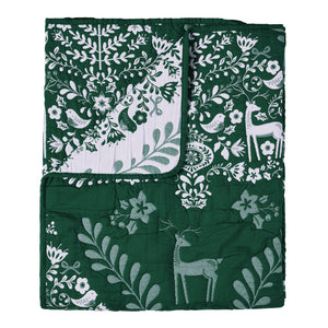 Noella Green Matelasse Throw