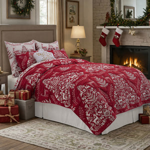 Noella Red Matelasse Coverlet Set