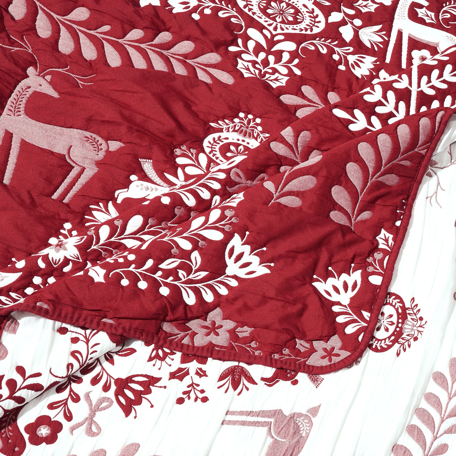 Noella Red Matelasse Coverlet Set