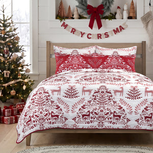 Noella Red Matelasse Coverlet Set