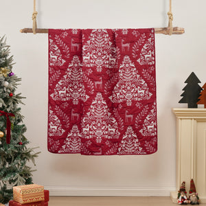 Noella Red Matelasse Throw