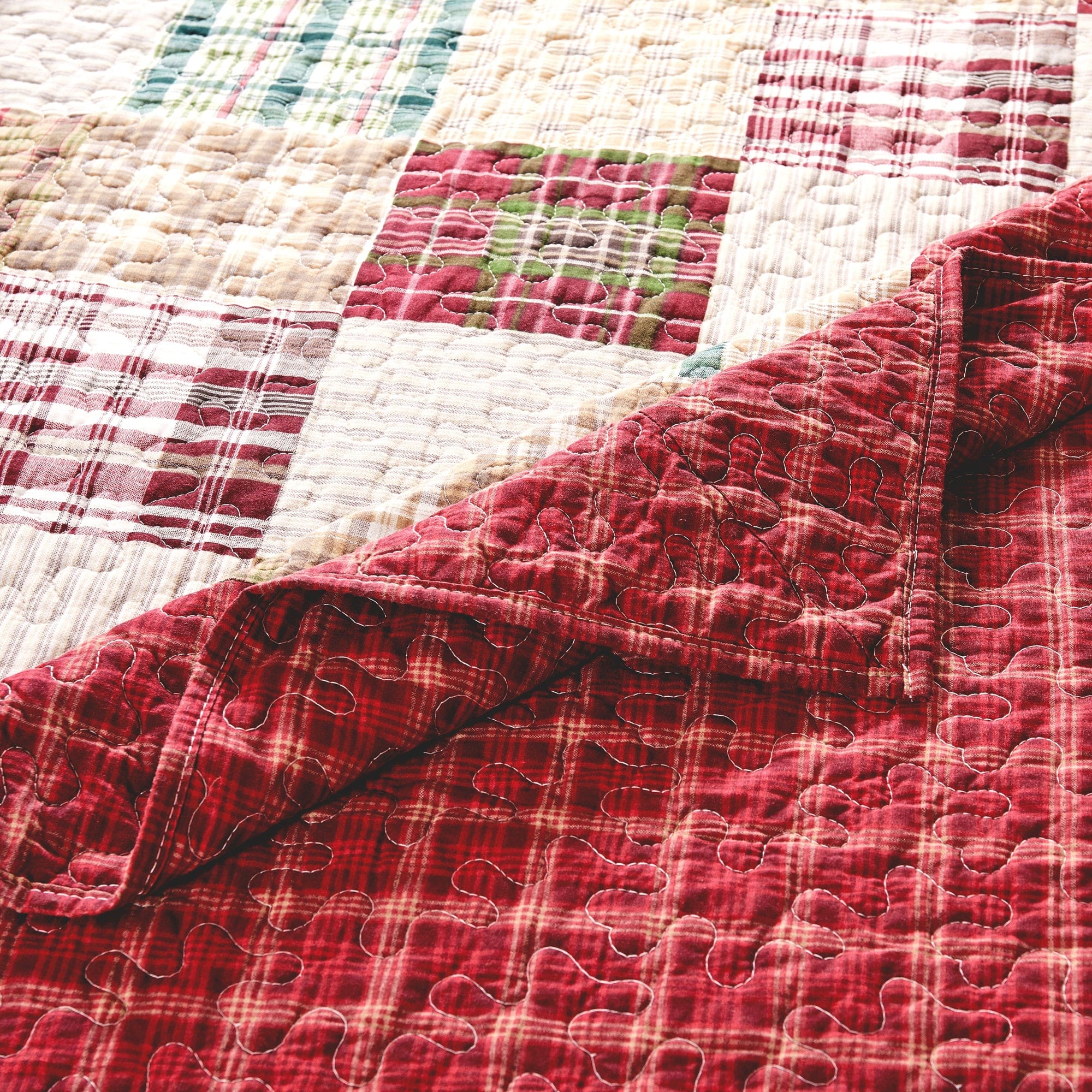 Oxford Red Quilted Throw