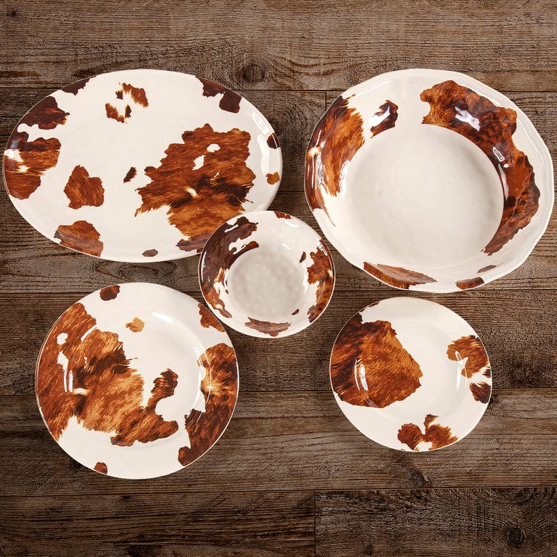 Elsa Cowhide 14 Piece Melamine Dinnerware Set