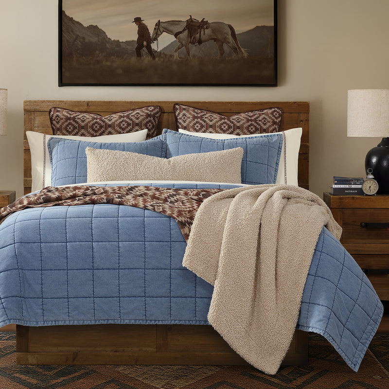 Stonewashed Denim Quilt Set