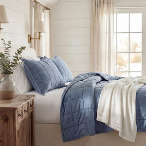 Stonewashed Denim Quilt Set