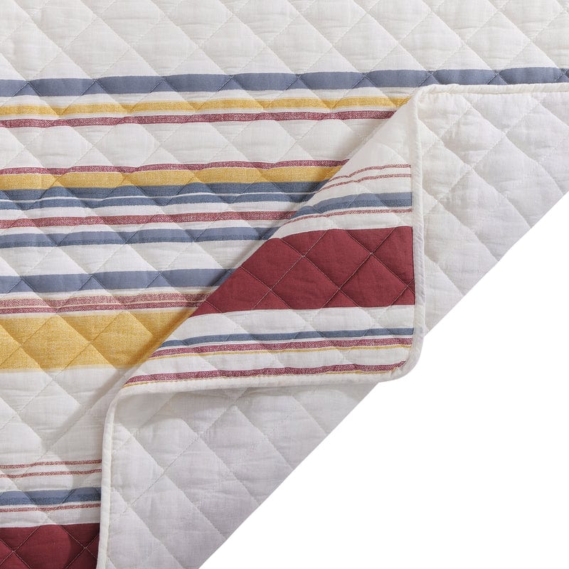 Mystic Cotton Gauze Quilt Set- Merlot Stripe