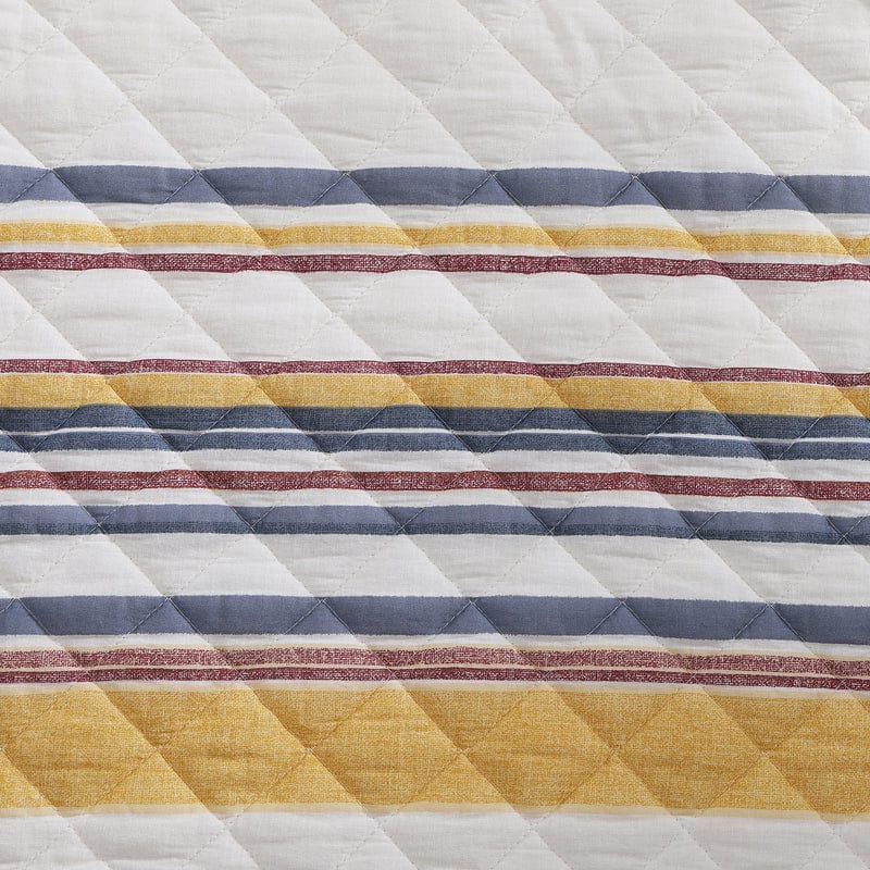 Mystic Cotton Gauze Quilt Set- Merlot Stripe