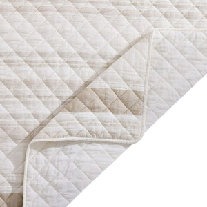 Mystic Cotton Gauze Quilt Set- Taupe Stripe