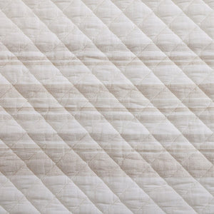 Mystic Cotton Gauze Quilt Set- Taupe Stripe