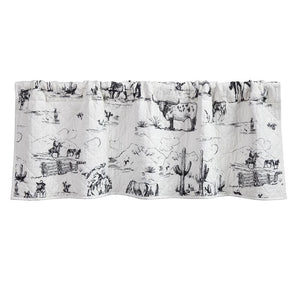 Ranch Life Quilted Valance- Black and White