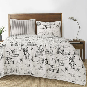 Ranch Life Quilt Set- Black and White