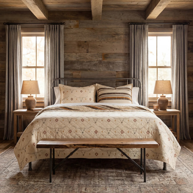 Maverick Longhorn Reversible Quilt Set