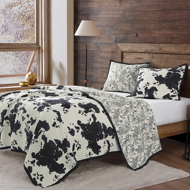 Clara Cowhide Reversible Quilt Set