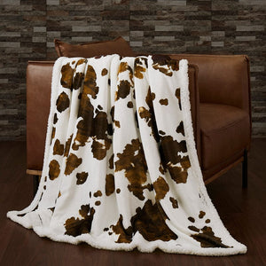 Elsa Brown and White Sherpa Throw