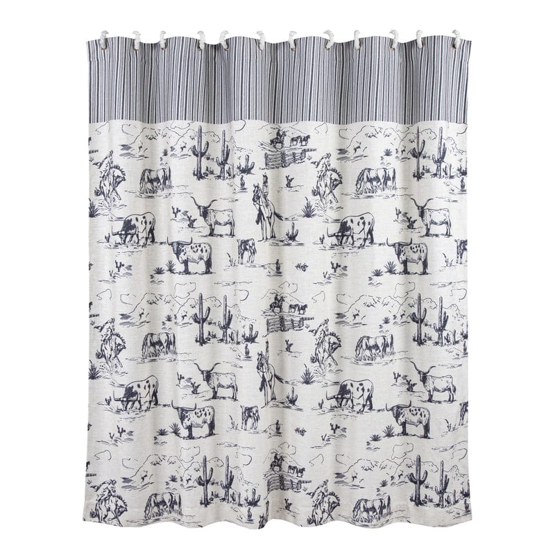 Ranch Life Shower Curtain- Black and White