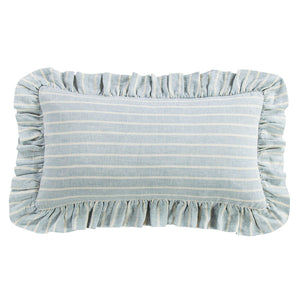 Larkspur Ruffled Linen Lumbar Pillow