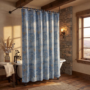 Lee Washed Denim Shower Curtain w/ Rings