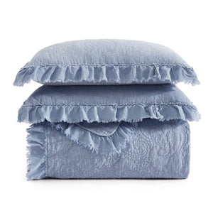 Sadie Bluebonnet Stonewashed Quilt Set