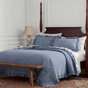 Sadie Bluebonnet Stonewashed Quilt Set