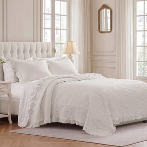 Sadie White Stonewashed Quilt Set