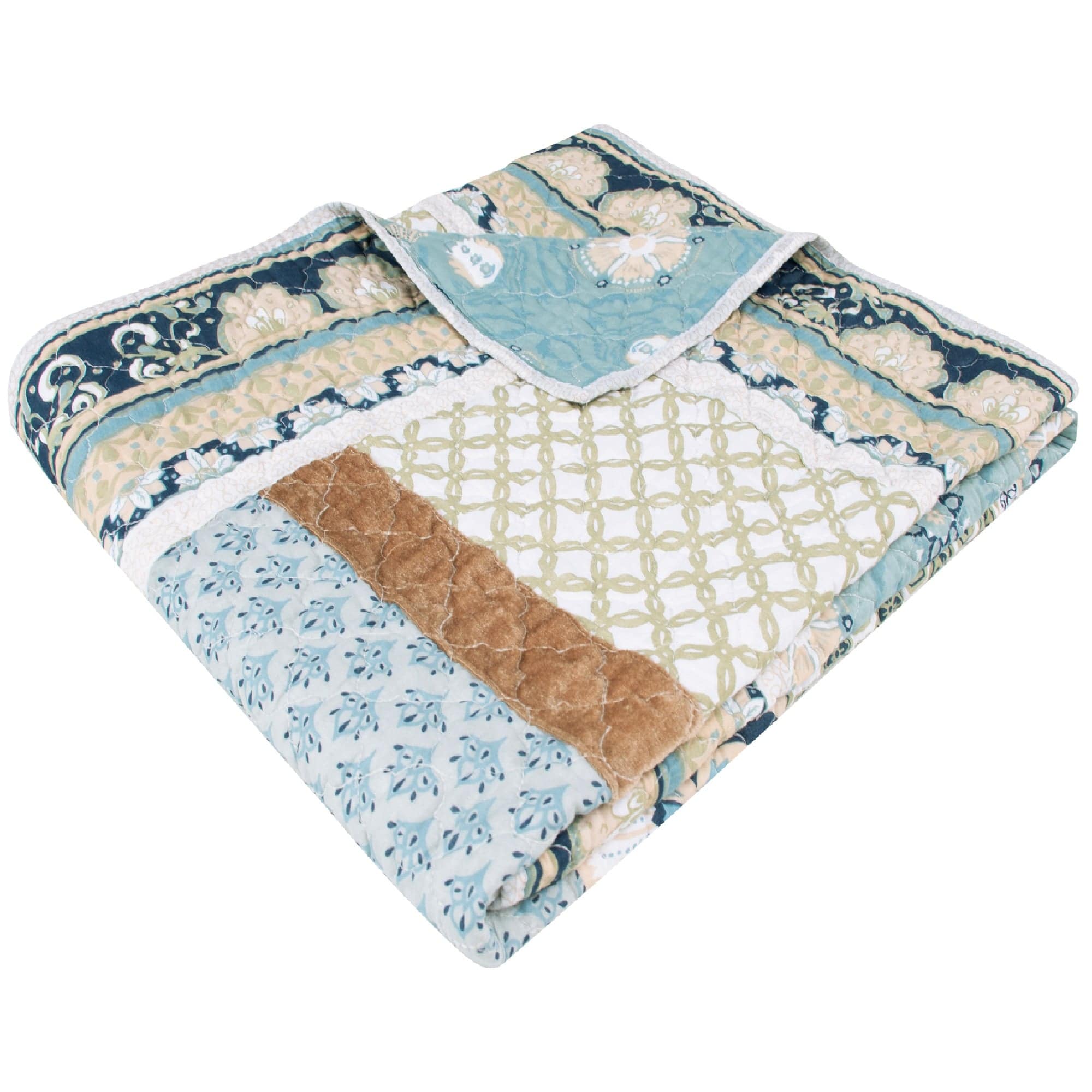 Thalia Blue Quilted Throw