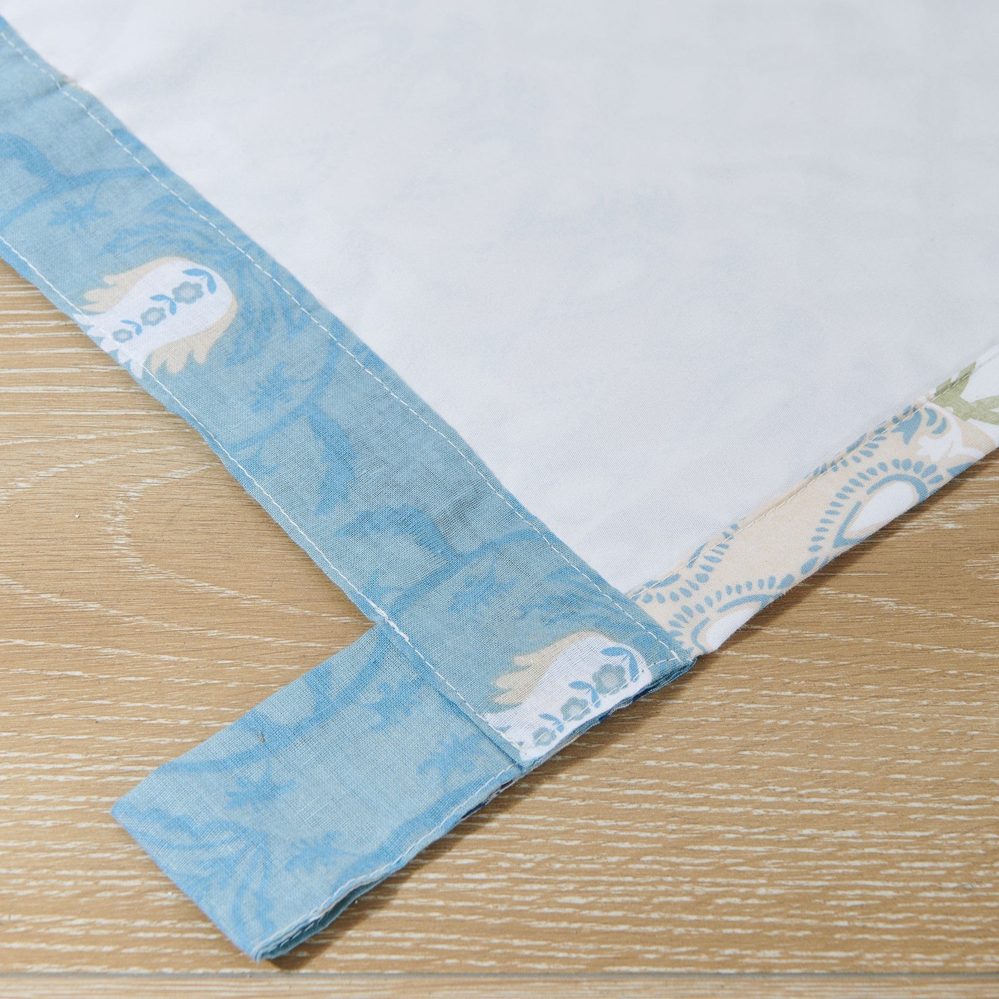 Tab Blue Back Thalia Blue Tab Top Valance - Retro Barn Country Linens
