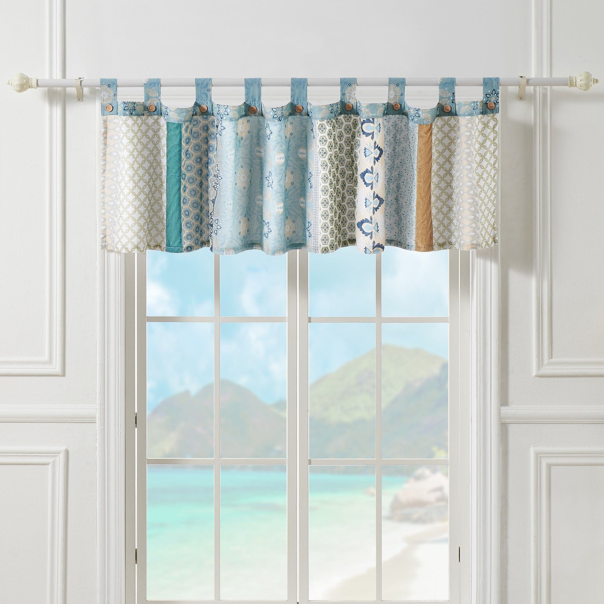 Thalia Blue Tab Top Valance