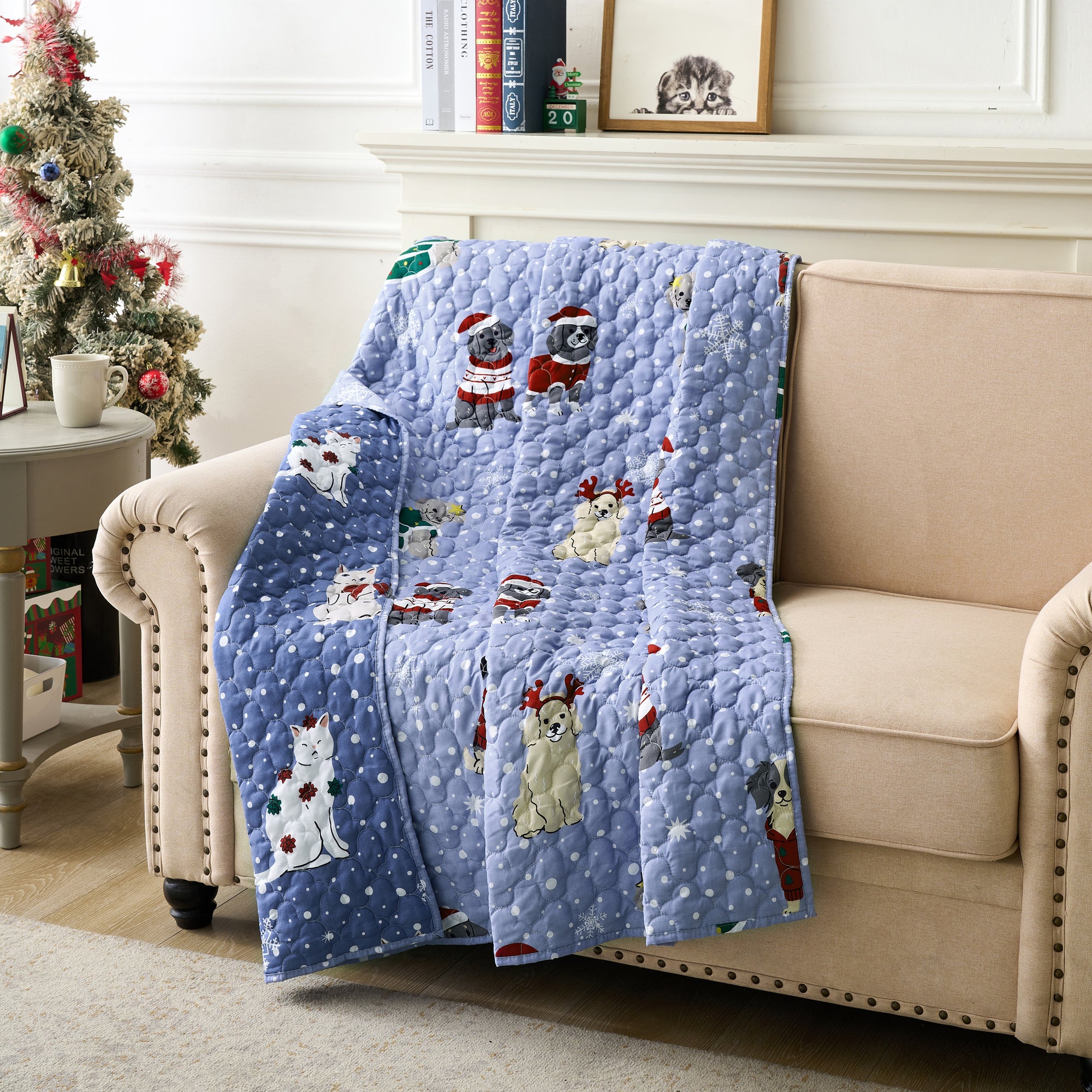 Winter Whiskers Throw Blanket