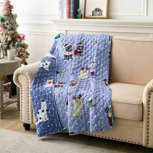 Winter Whiskers Throw Blanket