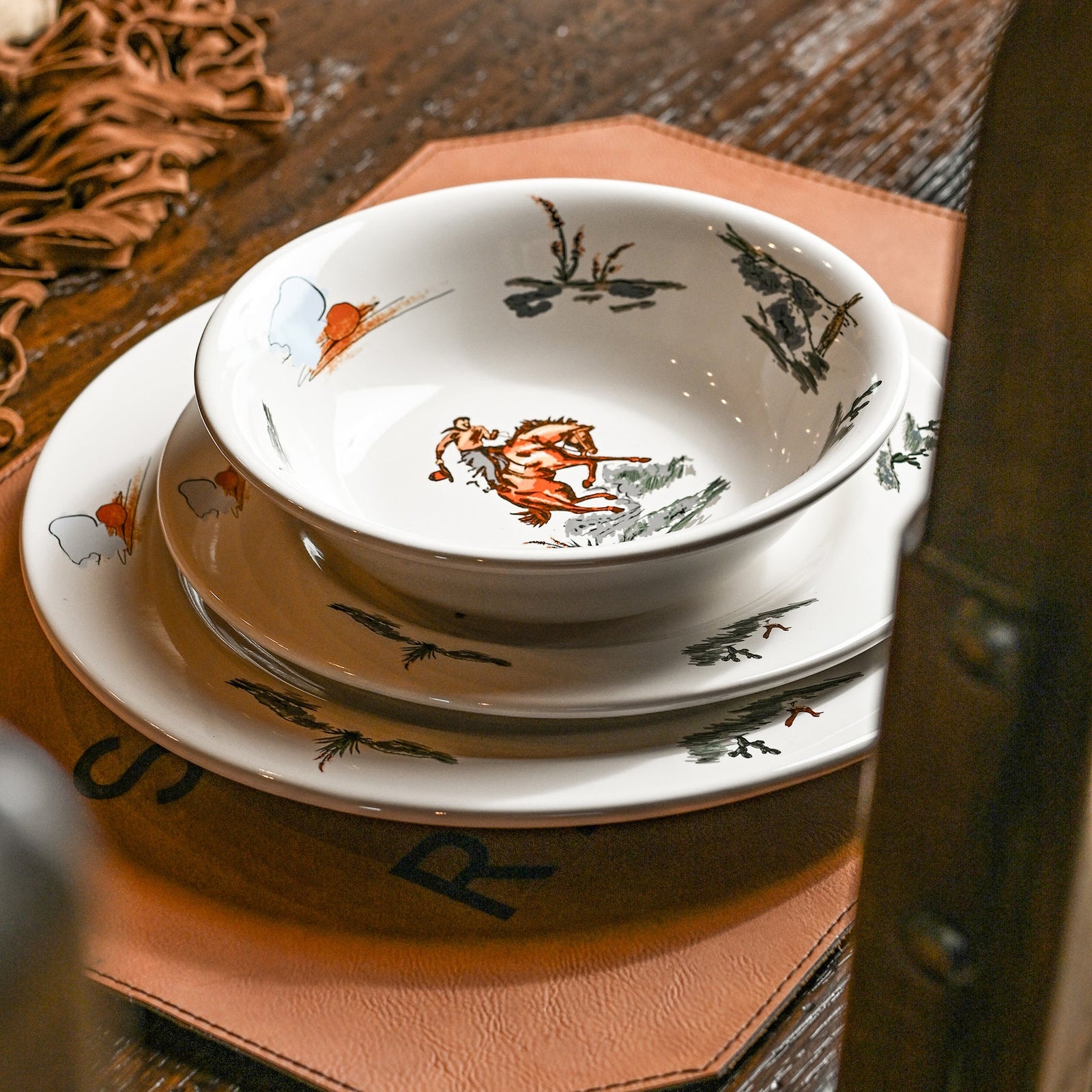 Ranch Life 16 Piece Ceramic Dinnerware Set - Multicolor