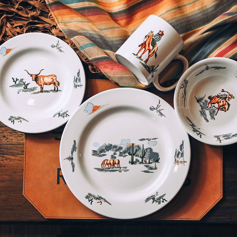 Ranch Life 16 Piece Ceramic Dinnerware Set - Multicolor