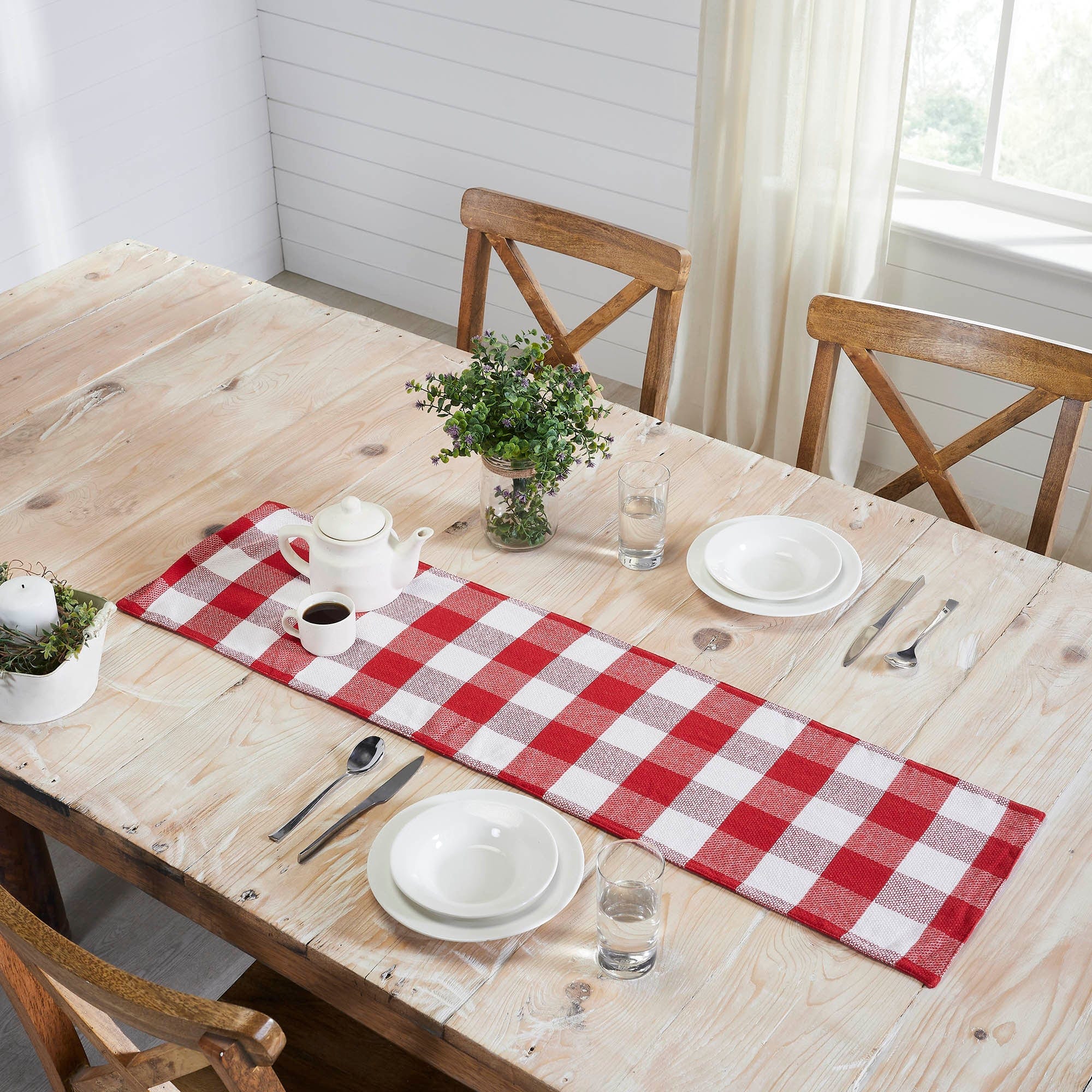 Annie Buffalo Red Check Table Runner