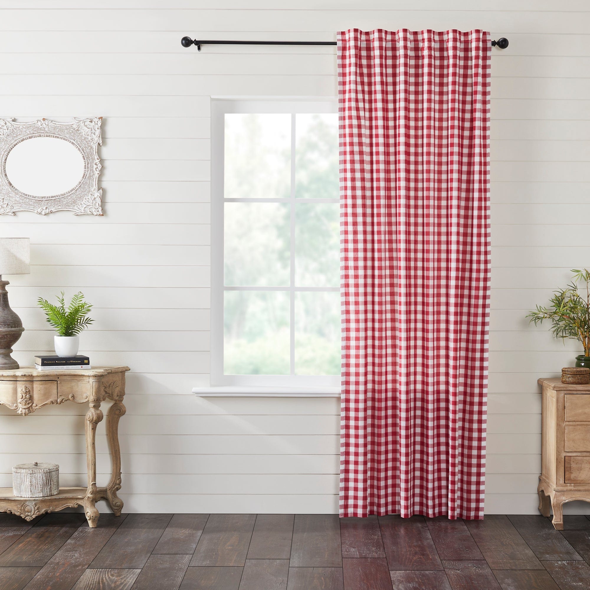 Annie Buffalo Check 96" Panel Curtain - Red