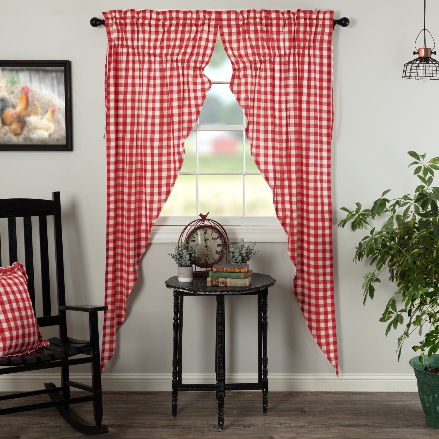 Annie Buffalo Long Prairie Curtain- Red